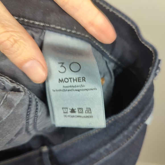 MOTHER The Stunner Zip Two Step Fray Jeans Womens 30 Dark Wash Last Call Skinny - Picture 10 of 12